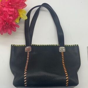 Brighton vintage Black Pebble Leather Small Tote. BP1610